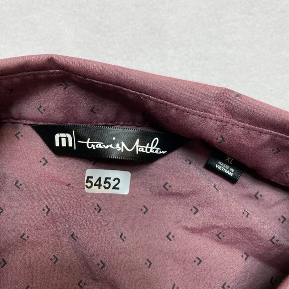 Travis Mathew Shirt Mens XL Purple Brown Short Sleeve Button Up - Picture 2 of 11